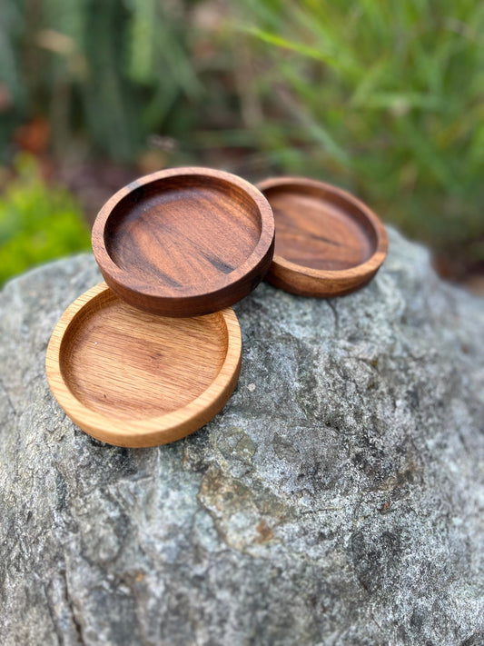 3.5" Round Wooden Tray