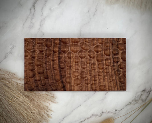 5x8 inch Rectangle wooden tray with unique hammered texture